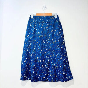 ÉMOTIONS EXCLUSIF Vintage Blue floral high-waist midi skirt | Retro feminine *
